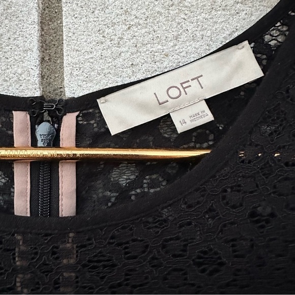 LOFT Boudoir Cold Shoulder Lace Dress Black - Picture 8 of 14